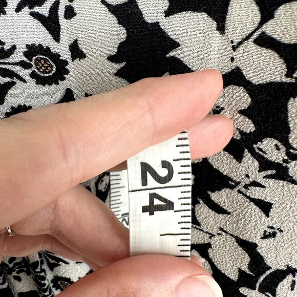 J Jill Top Womens LP Black Floral Patchwork Yellow Boho Cottage Flowy Bohemian - Picture 6 of 7